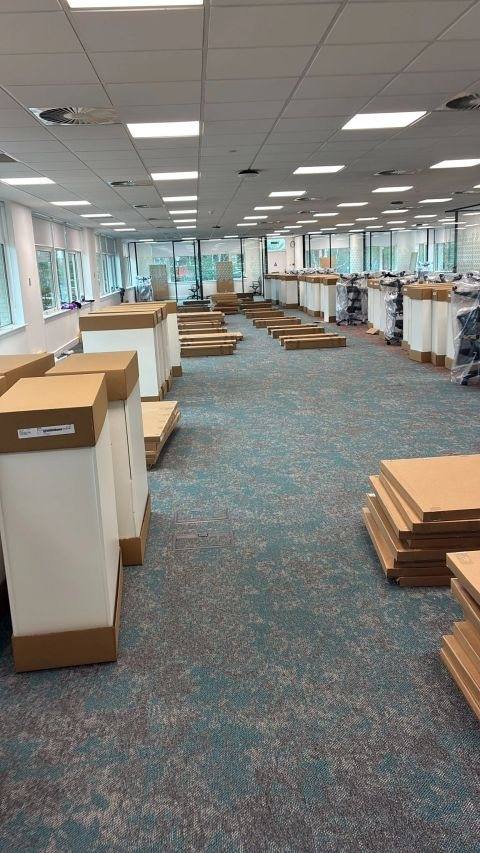 During: furniture delivered and staged