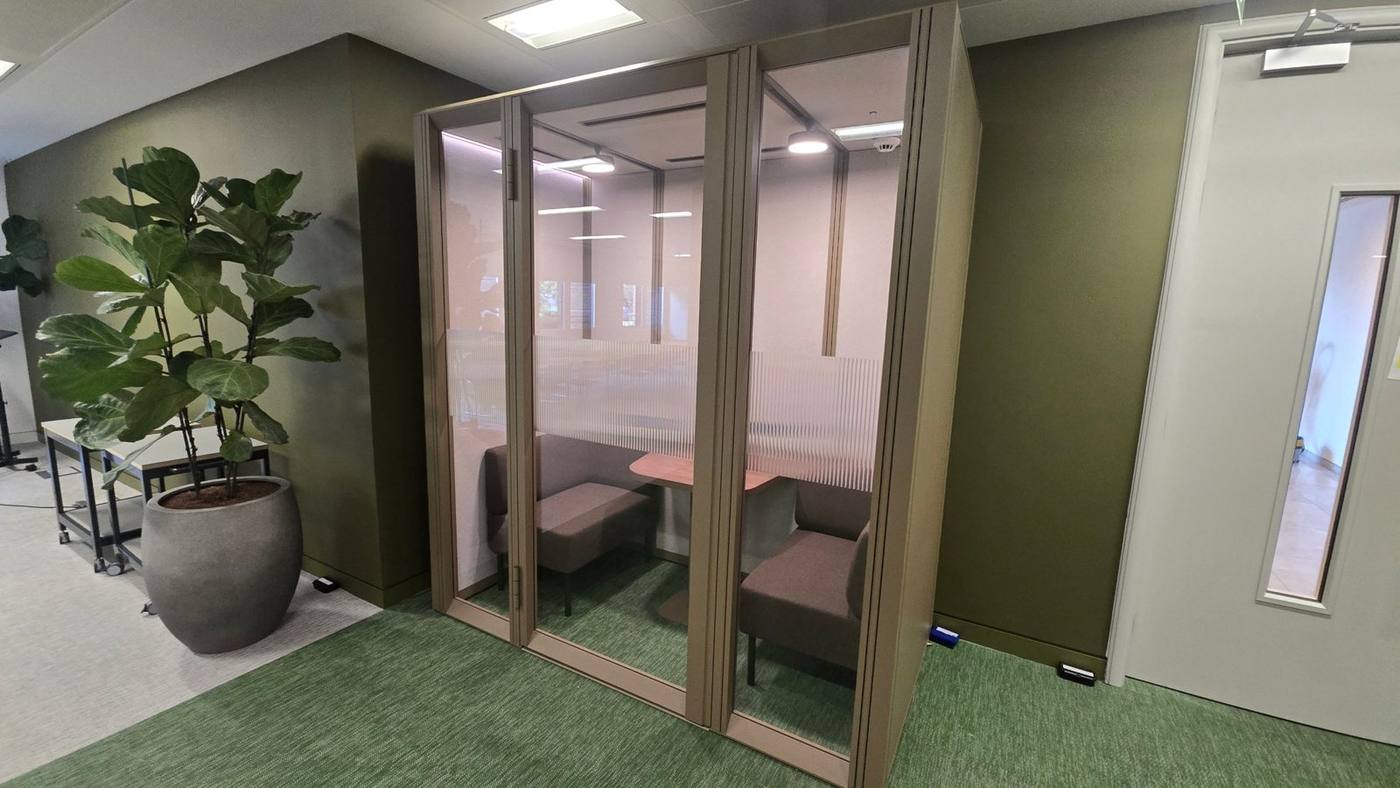 Meeting booth with banquette seating