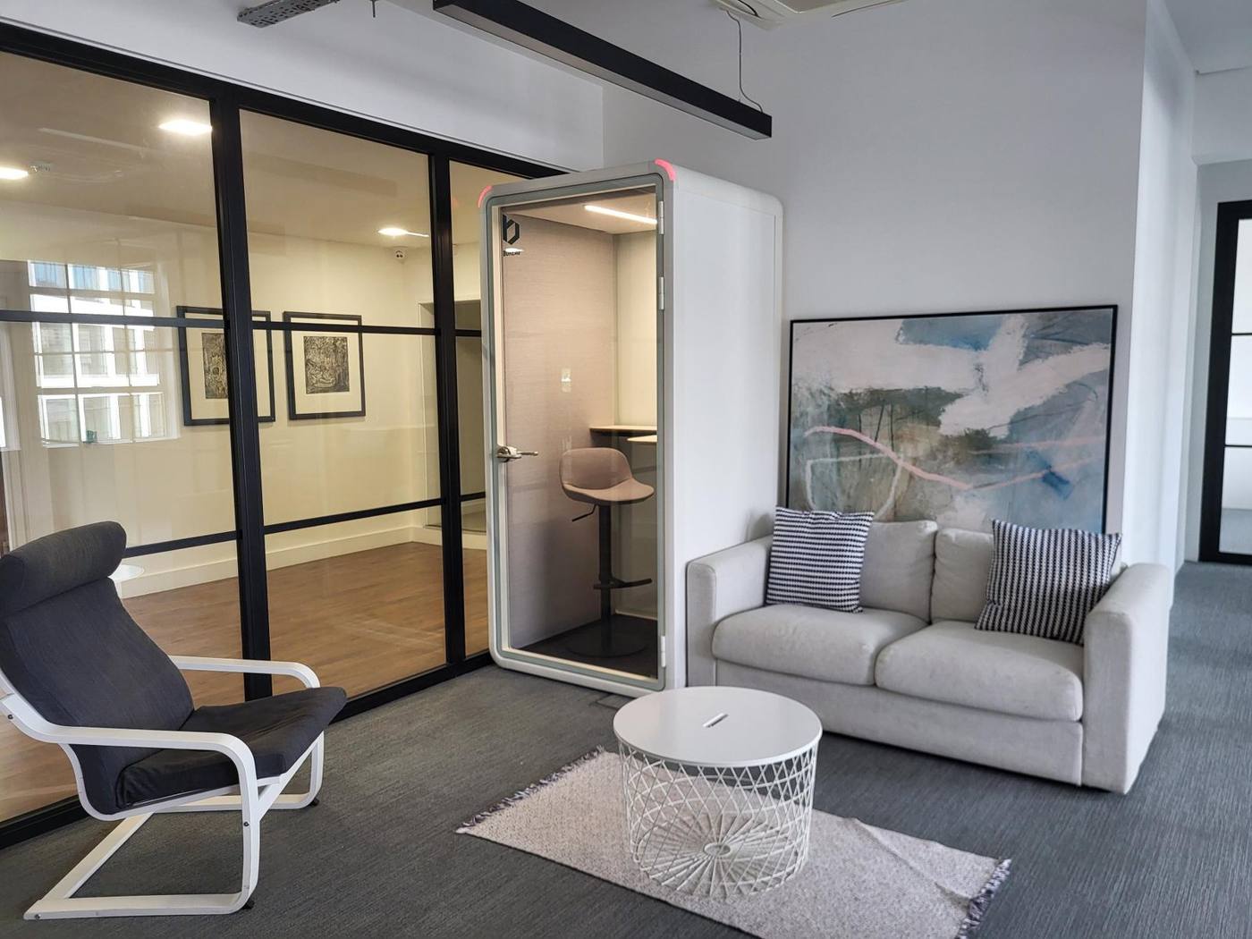 Phone booth, breakout area