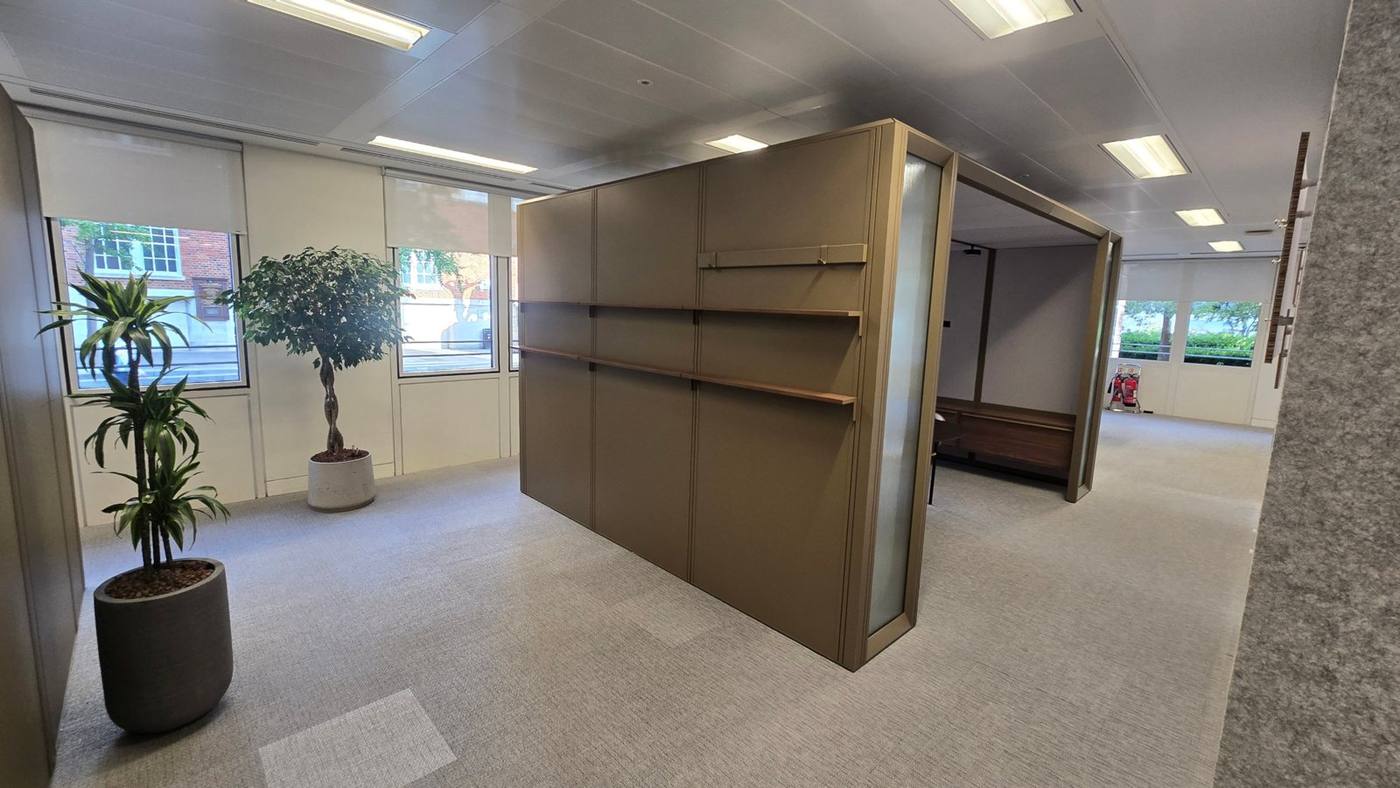 Pod exterior with shelving