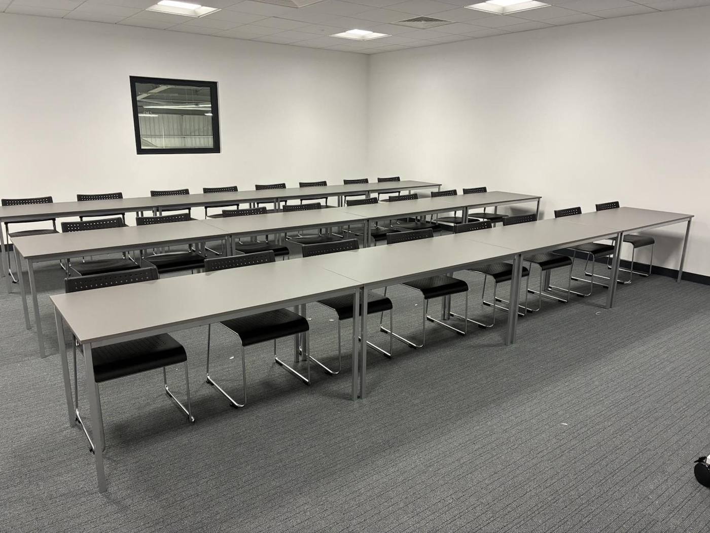 Teaching room set out in rows