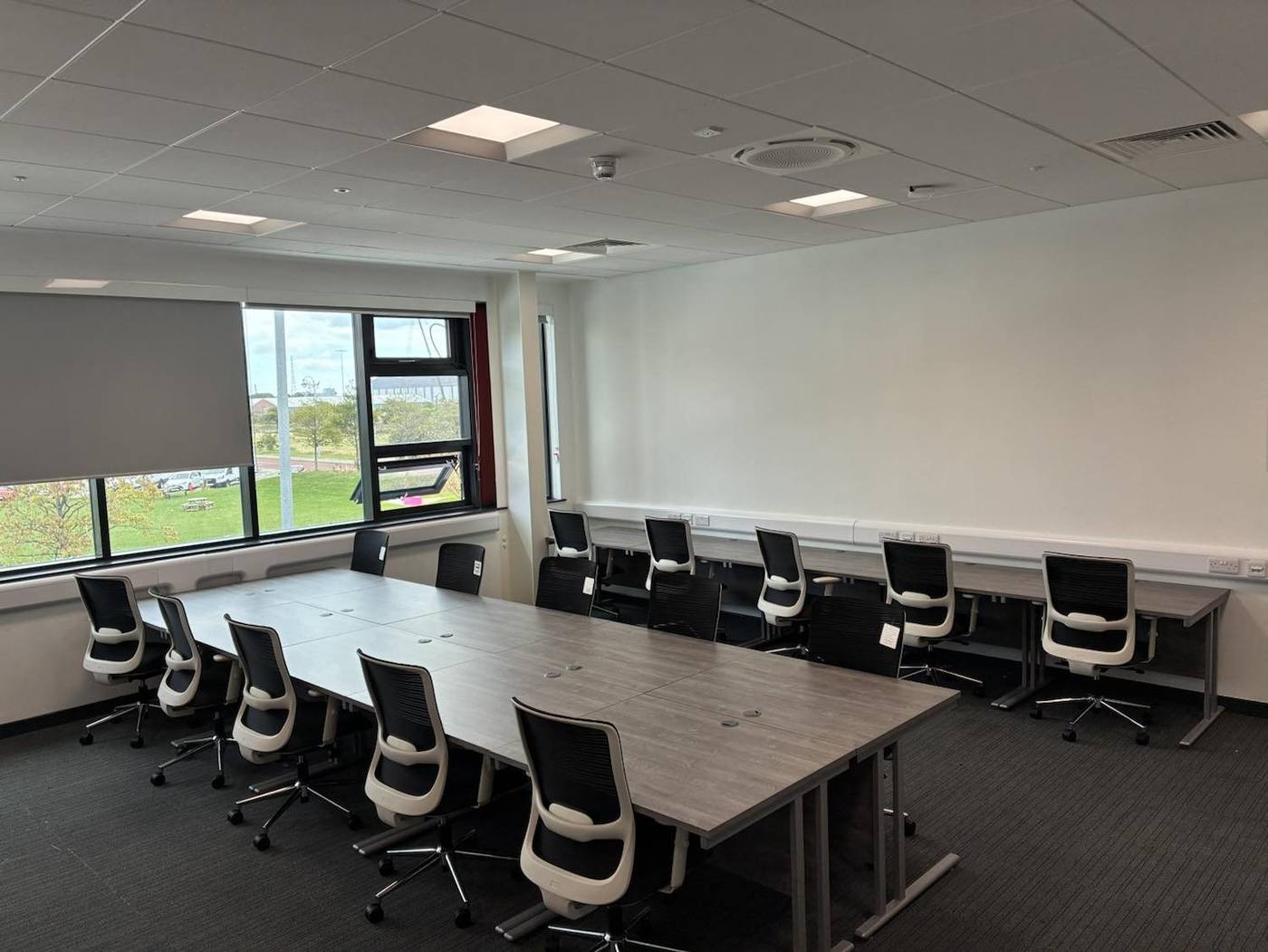 Training room desks and task chairs